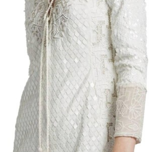 French connection beautiful sequenced white dress - Picture 5 of 11